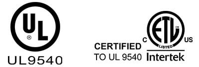 ejemplos de marcas de certificación UL 9540