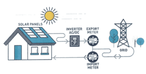 alimentación solar en diagrama de tarifas