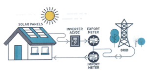 alimentación solar en el diagrama de tarifas