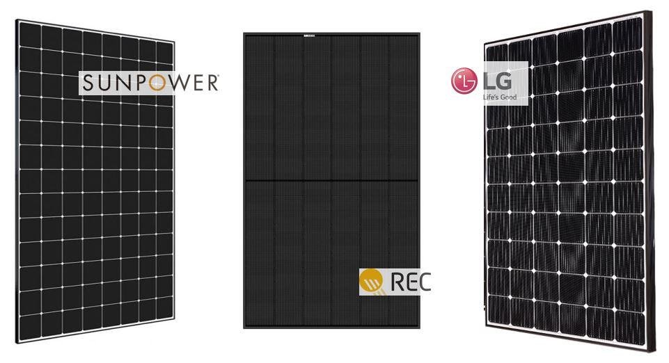 sunpower, rec & lg solar panels